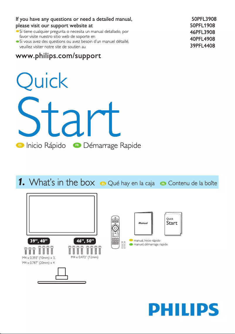 Imagen de la primera página del manual del dispositivo 46PFL3908