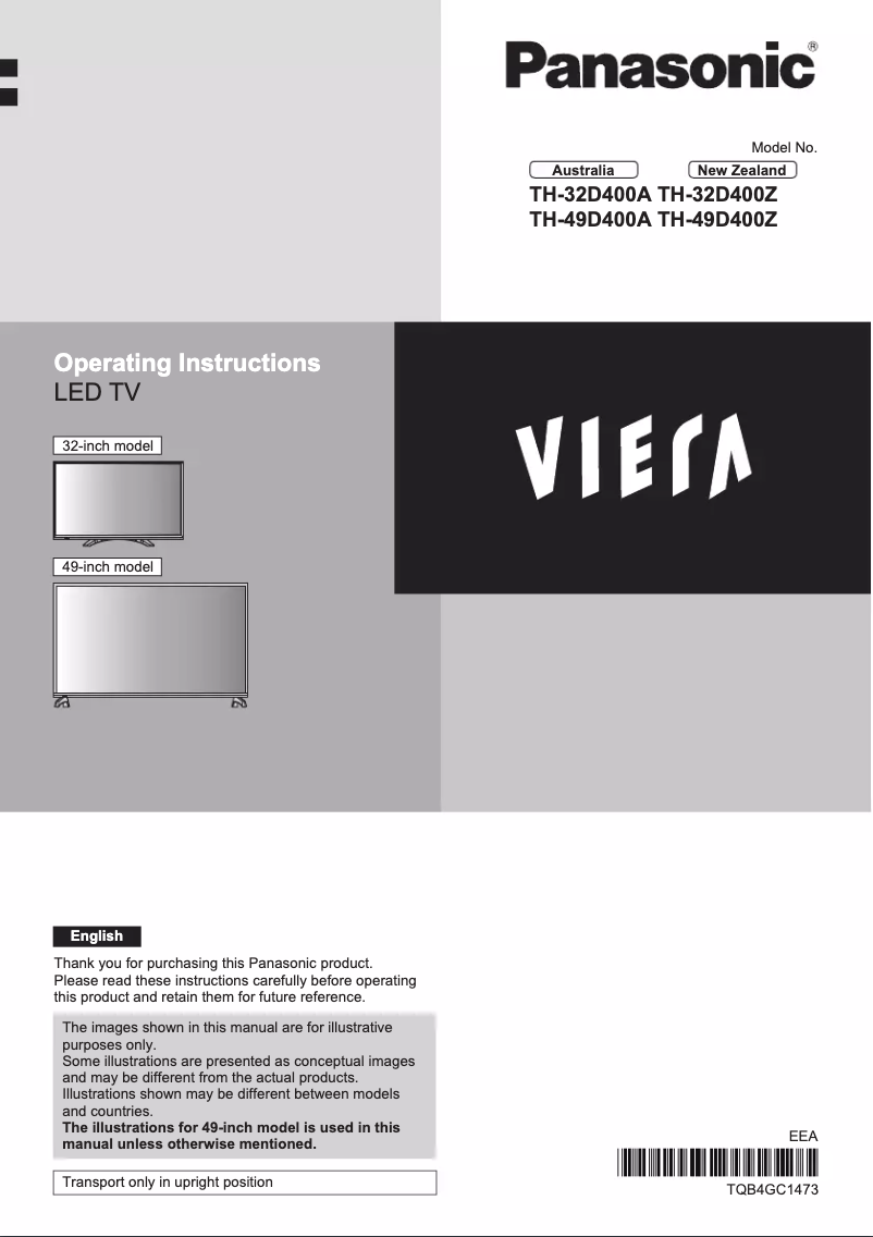 Página nº 1 - Manual de usuario Panasonic TH-49D400A