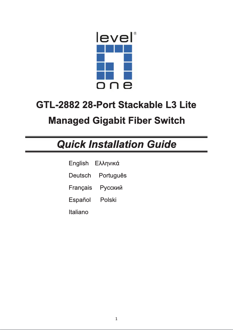 Página 1 del manual Ficha técnica LevelOne GTL-2882