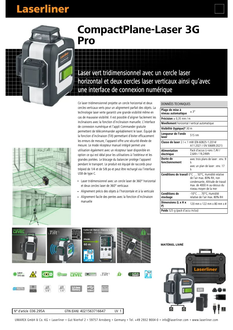 Imagen de la primera página del manual del dispositivo CompactPlane-Laser 3G Pro