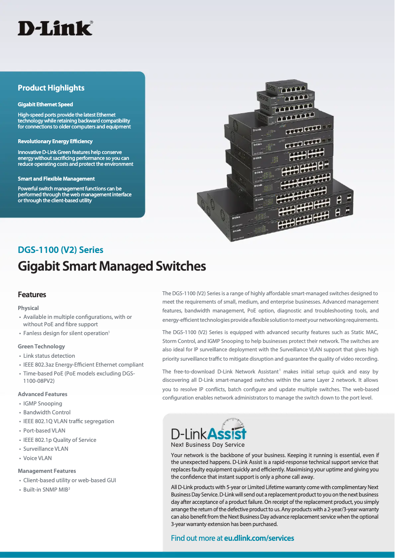 Imagen de la primera página del manual del dispositivo DGS-1100-05PD