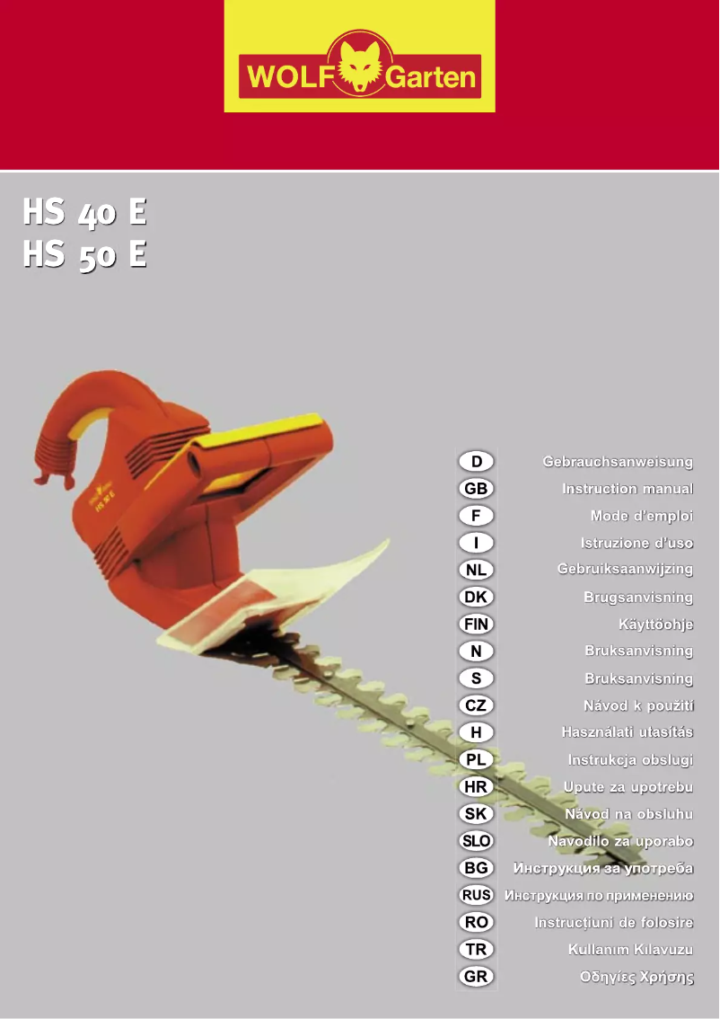 Página 1 del manual Manual de usuario Wolf Garten HS 50 E