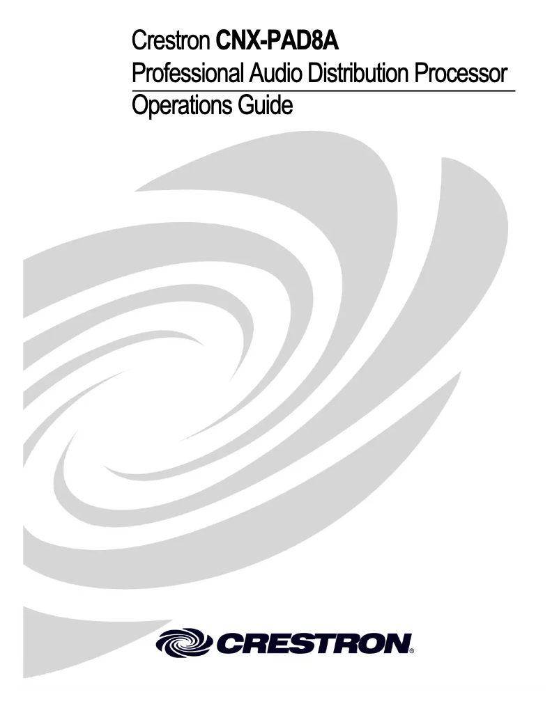 Página nº 1 - Manual de usuario Crestron CNX-PAD8A