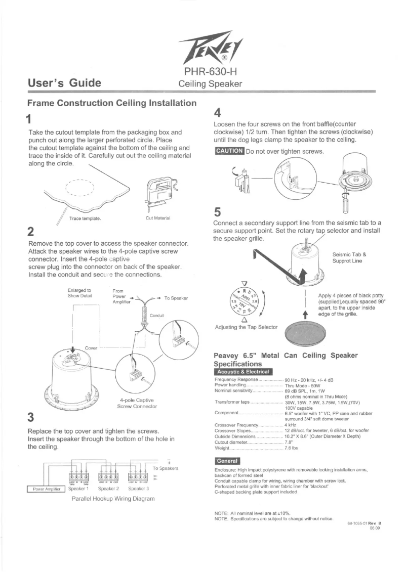 Página 1 del manual Manual de usuario Peavey PHR 630