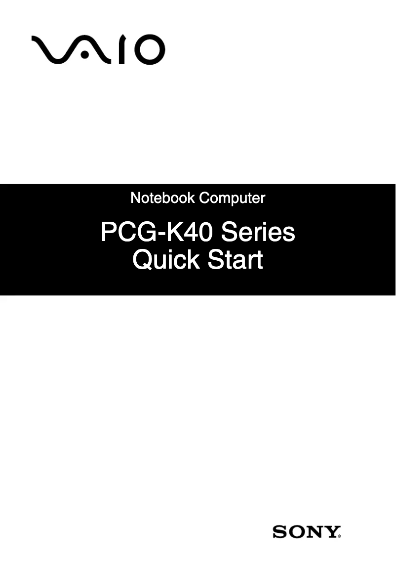 Imagen de la primera página del manual del dispositivo Vaio PCG-K45