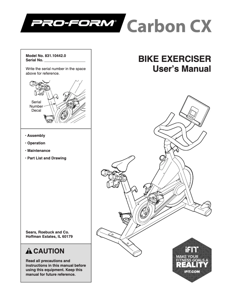 Página nº 1 - Manual de usuario ProForm Carbon CX