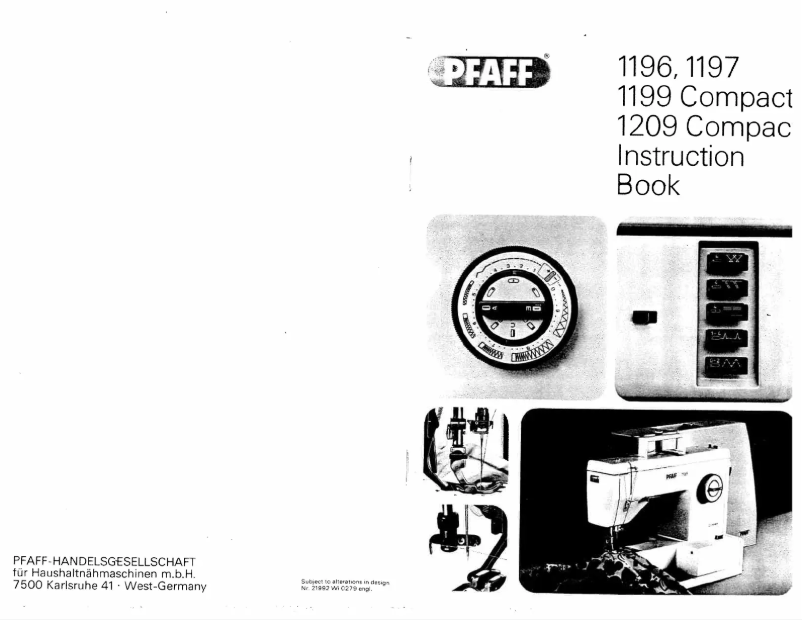 Página 1 del manual Manual de usuario Pfaff 1197