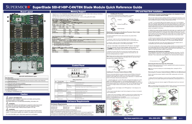 Imagen de la primera página del manual del dispositivo SuperBlade SBI-8149P-T8N