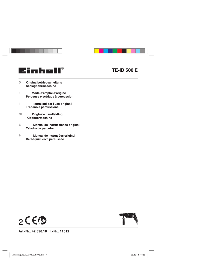 Página 1 del manual Manual de usuario Einhell TE-ID 500 E