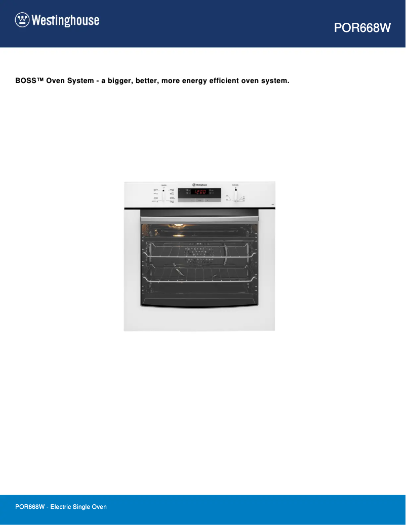 Página 1 del manual Ficha técnica Westinghouse POR668W