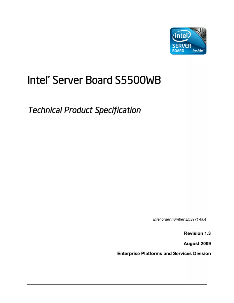 Página nº 1 - Manual de usuario Intel SR1690WB