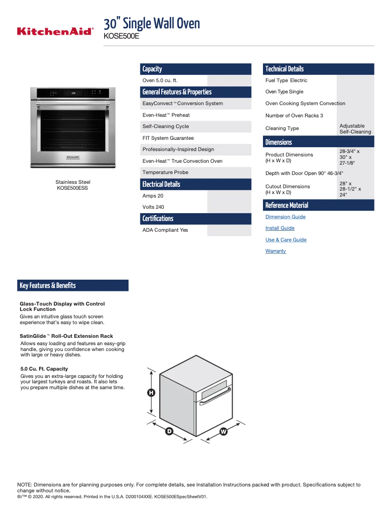 Imagen de la primera página del manual del dispositivo KOSE500E