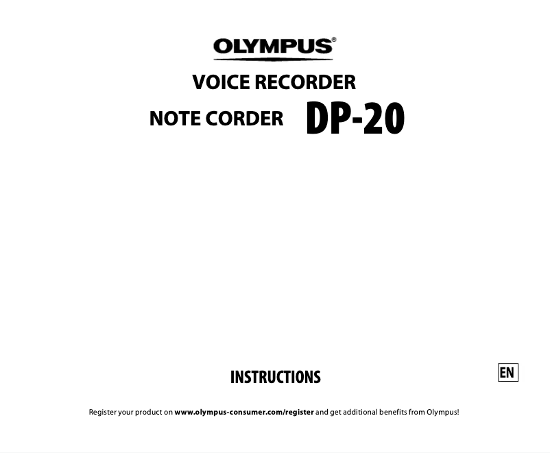 Imagen de la primera página del manual del dispositivo DP-20