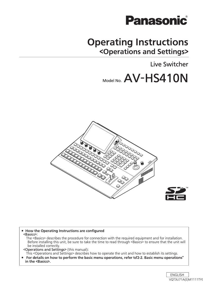 Imagen de la primera página del manual del dispositivo AV-HS410