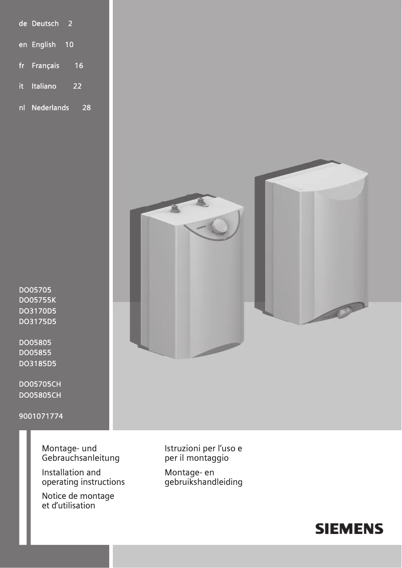 Imagen de la primera página del manual del dispositivo DO05805