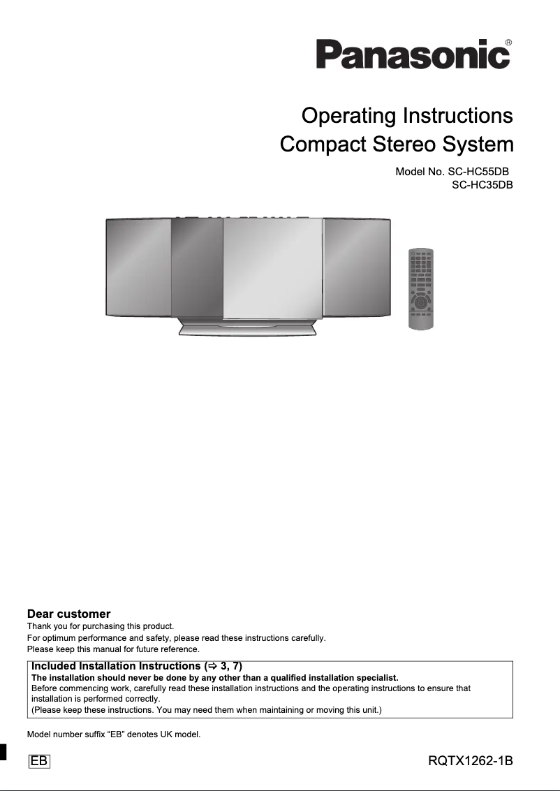 Imagen de la primera página del manual del dispositivo SC-HC35