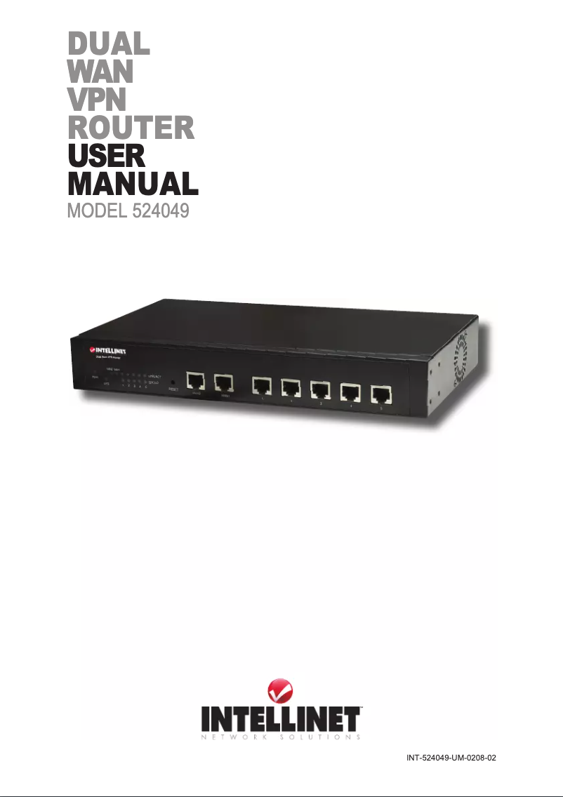 Página 1 del manual Manual de usuario Intellinet Dual WAN VPN Router 524049