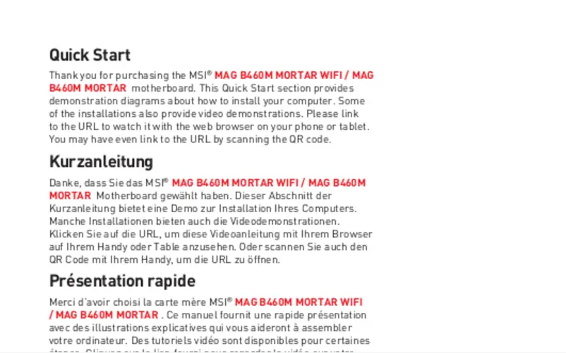 Página 1 del manual Manual de usuario MSI MAG B460M Mortar