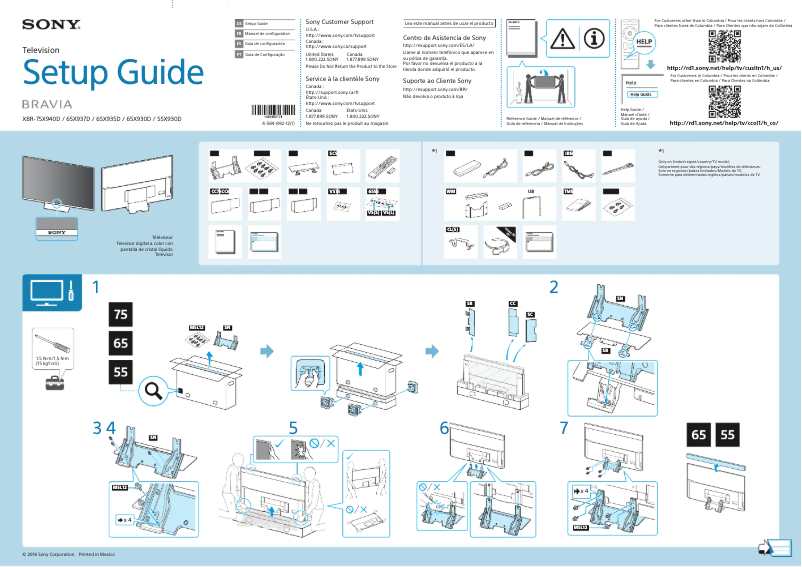 Imagen de la primera página del manual del dispositivo Bravia XBR-55X930D