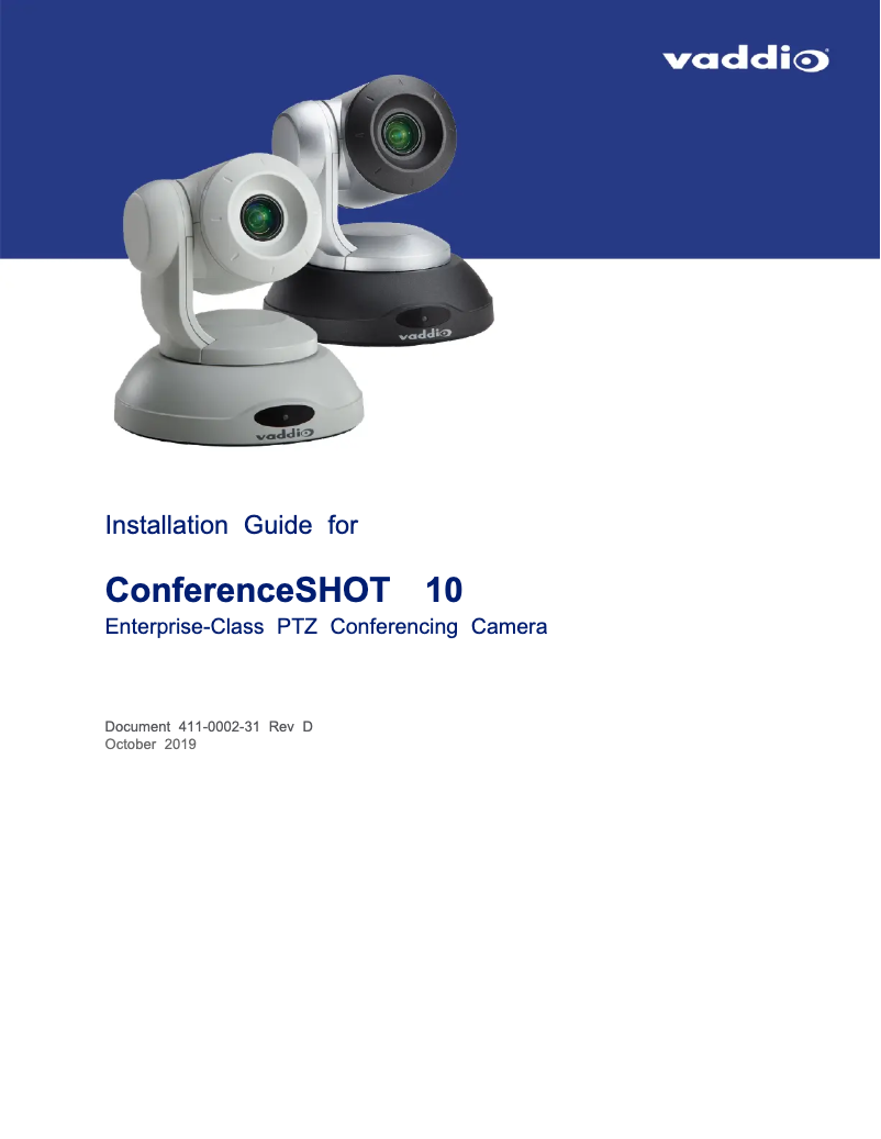 Imagen de la primera página del manual del dispositivo ConferenceSHOT 10