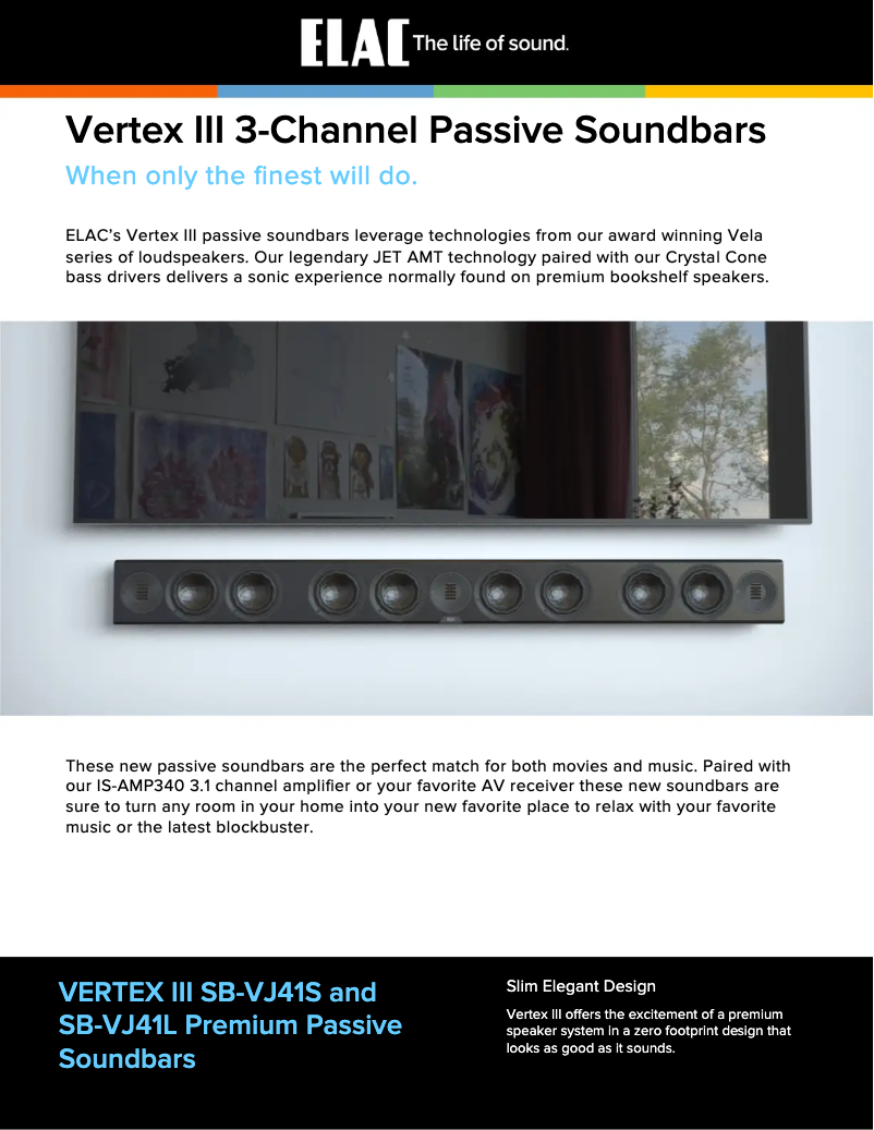 Página nº 1 - Ficha técnica ELAC Vertex III SB-VJ41L