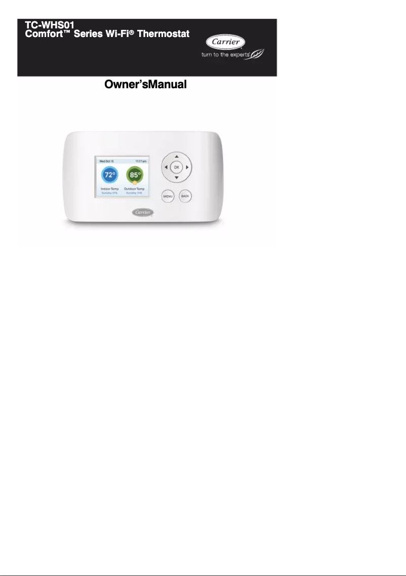 Imagen de la primera página del manual del dispositivo TC-WHS01 Comfort