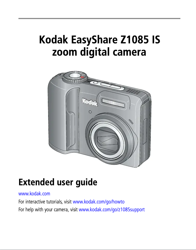 Página nº 1 - Manual de usuario Kodak EasyShare Z1085