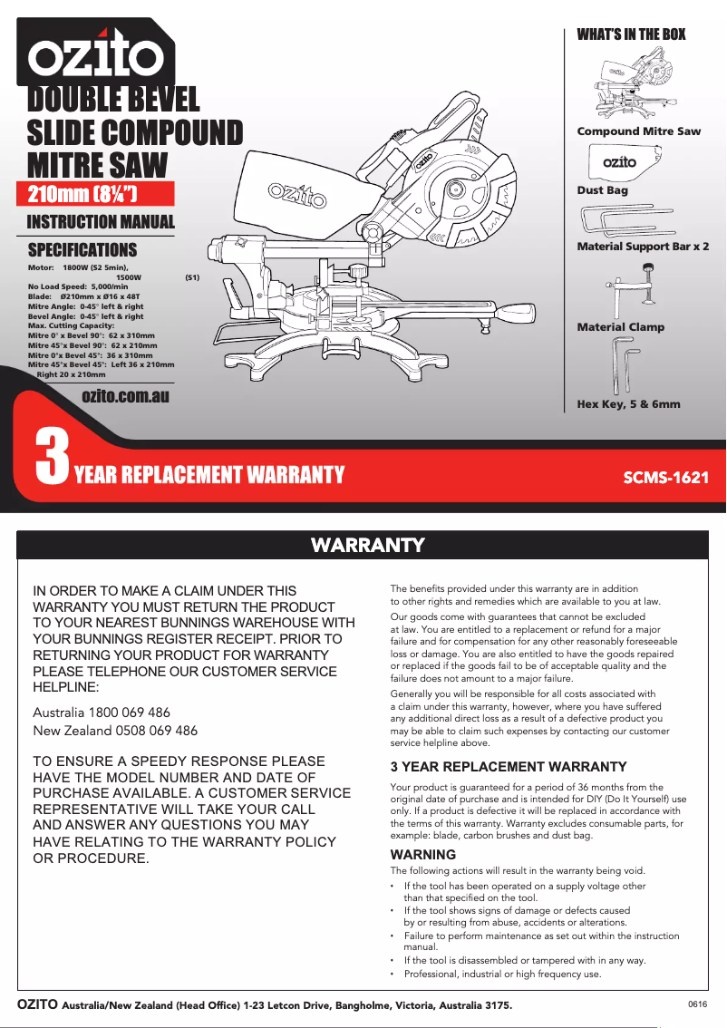 Imagen de la primera página del manual del dispositivo SCMS-1621