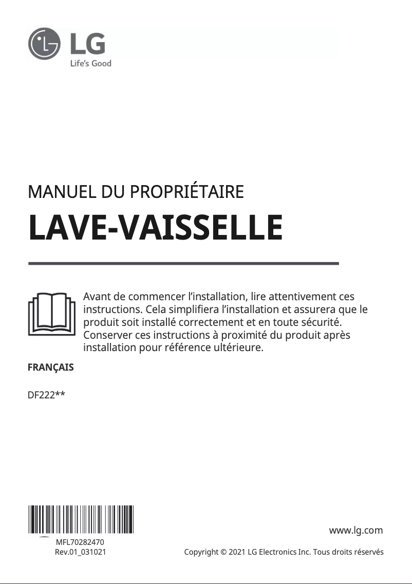 Imagen de la primera página del manual del dispositivo DF222FP