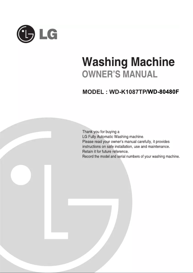 Imagen de la primera página del manual del dispositivo WD-10495F