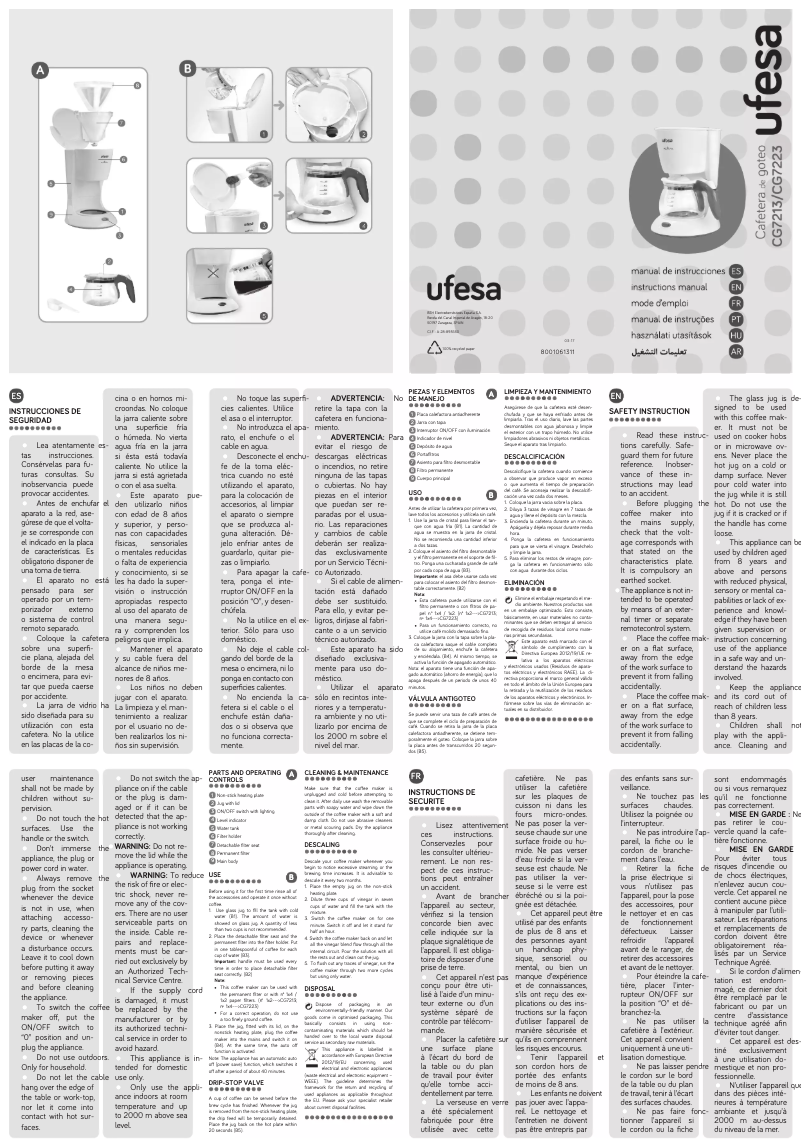 Página nº 1 - Manual de uso y mantenimiento Ufesa CG7213
