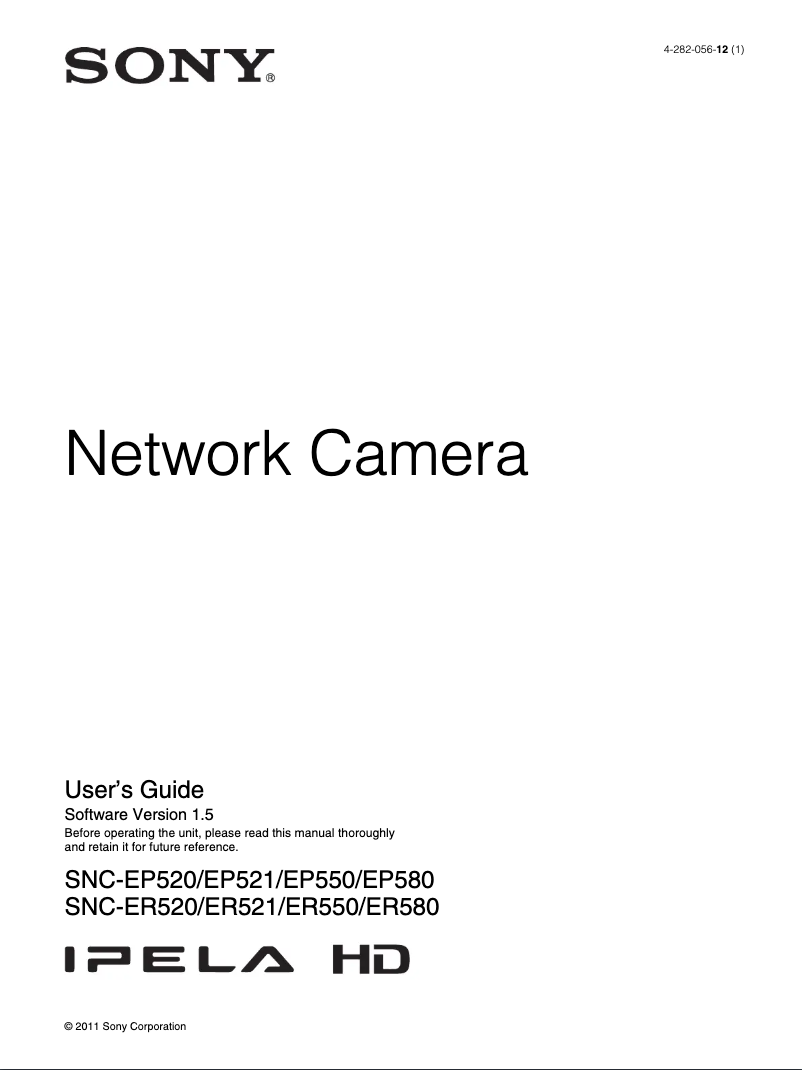 Página 1 del manual Manual de usuario Sony SNC-ER580