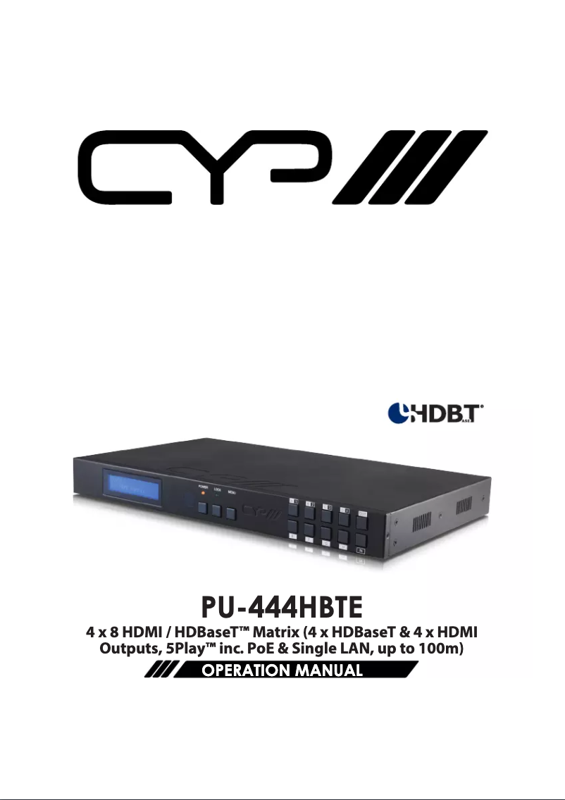 Página 1 del manual Manual de usuario CYP PU-444HBTE
