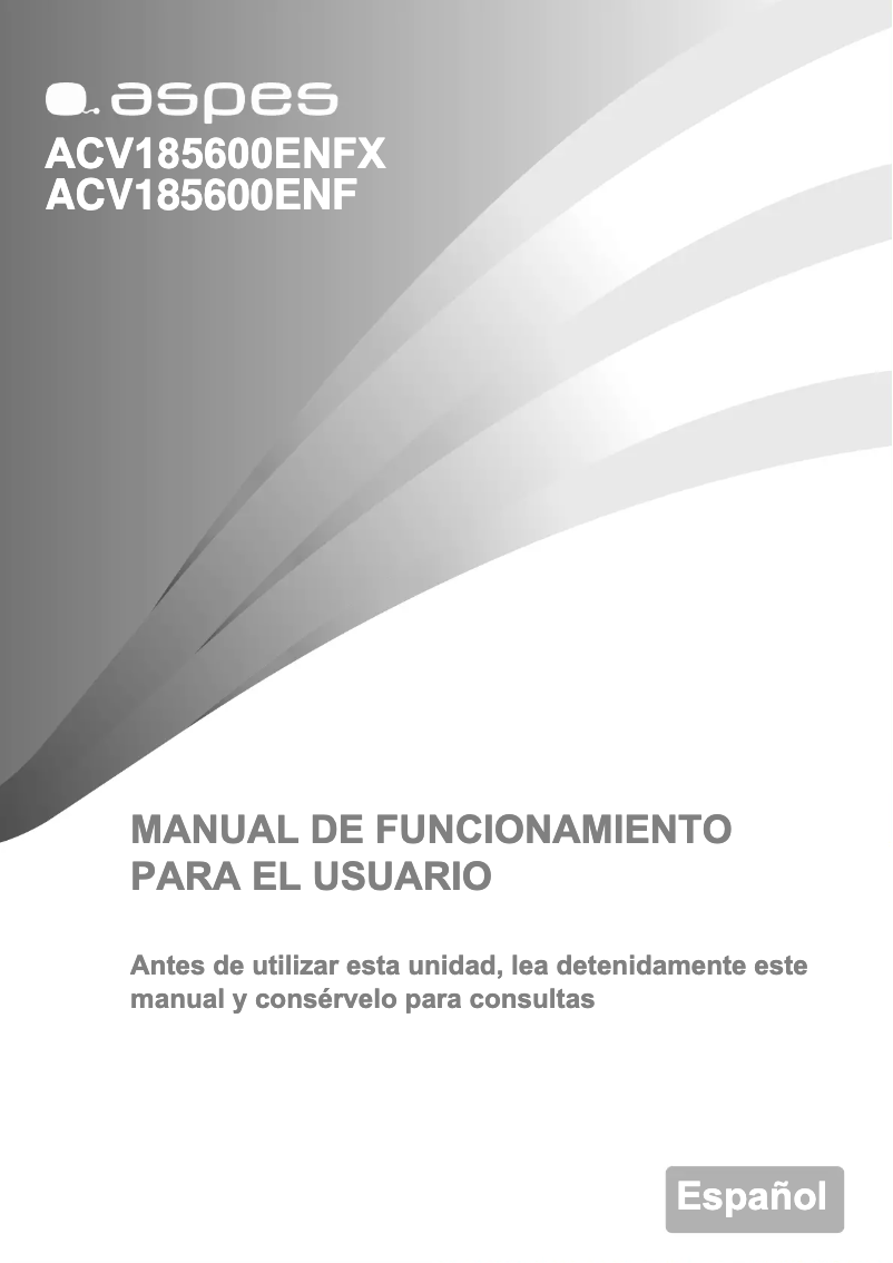 Página 1 del manual Manual de usuario Aspes ACV185600ENF