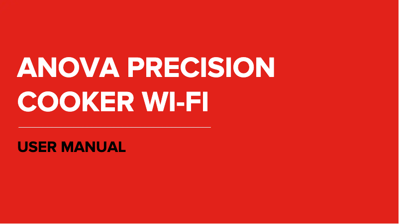 Página 1 del manual Manual de usuario Anova Precision Wifi