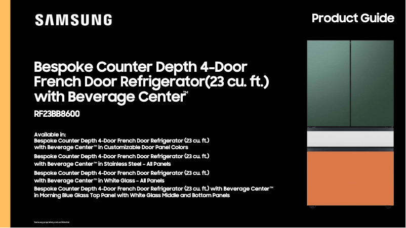 Página 1 del manual Folleto Samsung RF23BB8600QL
