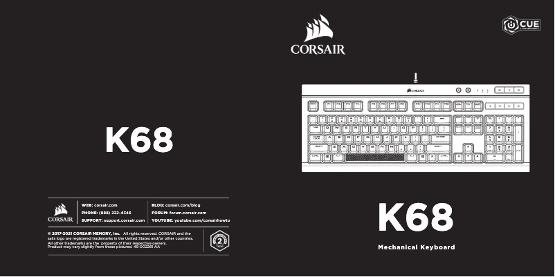 Página 1 del manual Guía de inicio rápido Corsair K68
