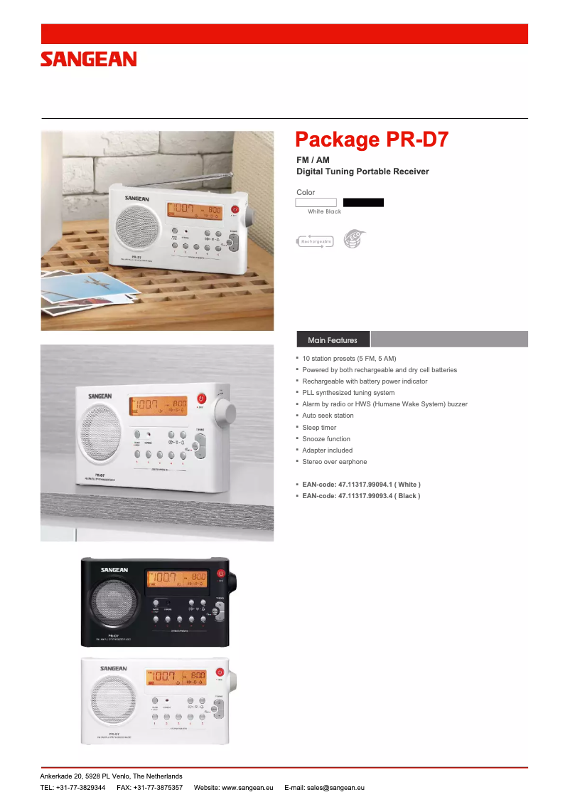 Imagen de la primera página del manual del dispositivo PR-D7