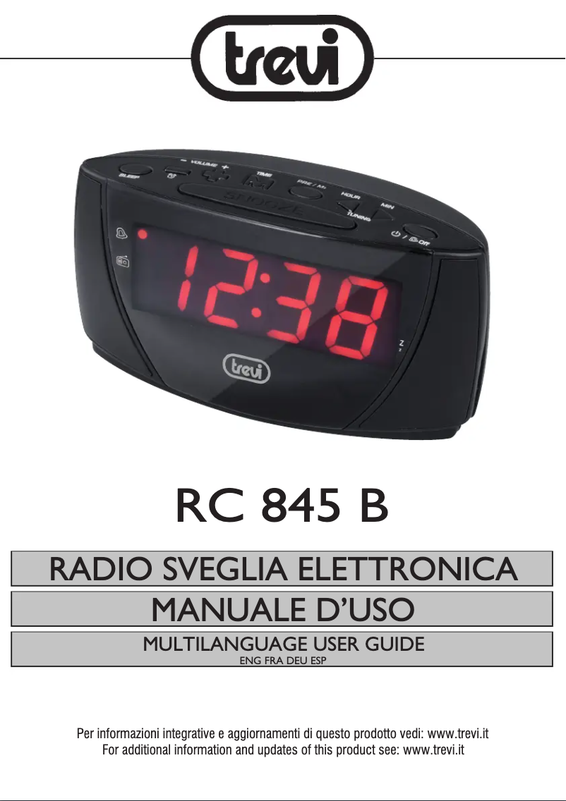 Imagen de la primera página del manual del dispositivo RC 845 B