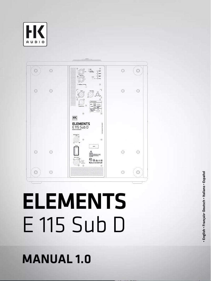 Imagen de la primera página del manual del dispositivo Elements E 115 SUB D