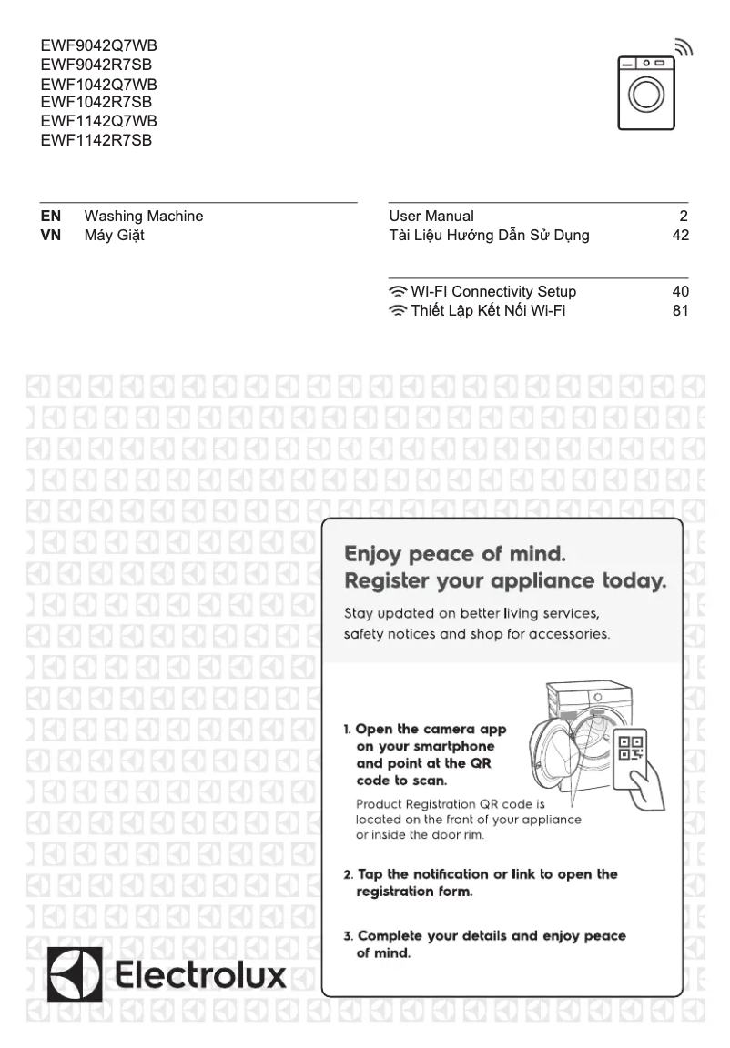 Imagen de la primera página del manual del dispositivo EWF1042R7SB