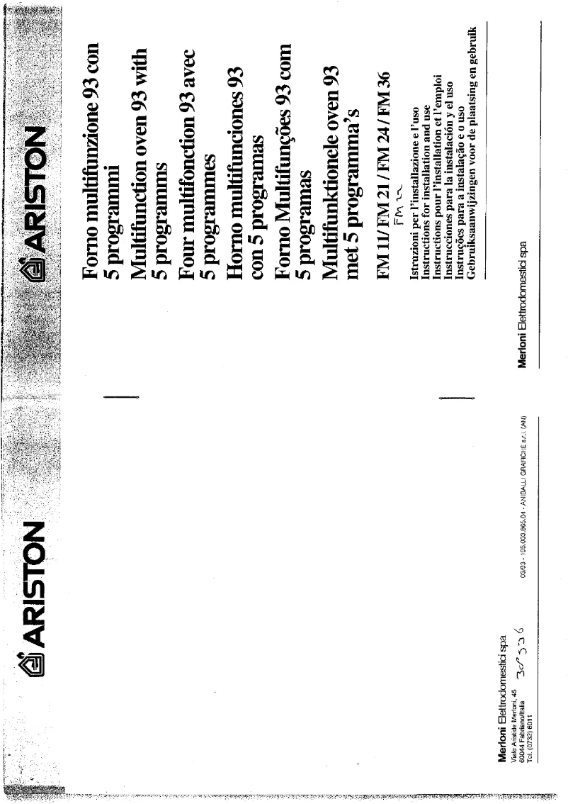 Página 1 del manual Manual de usuario Ariston Thermo FM 24
