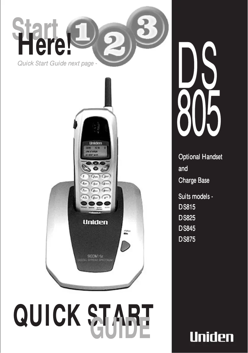 Imagen de la primera página del manual del dispositivo DS 805