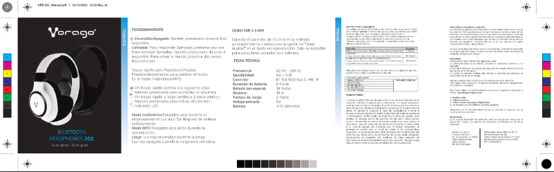 Imagen de la primera página del manual del dispositivo HPB-205