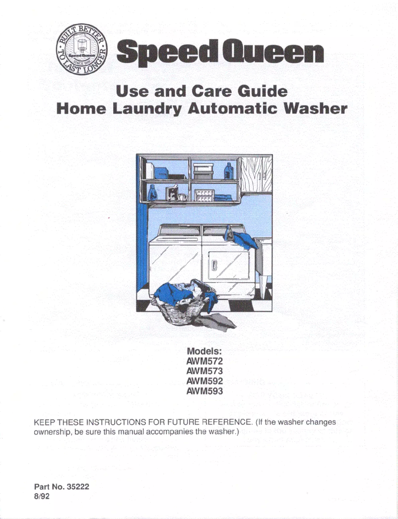Imagen de la primera página del manual del dispositivo AWM572W