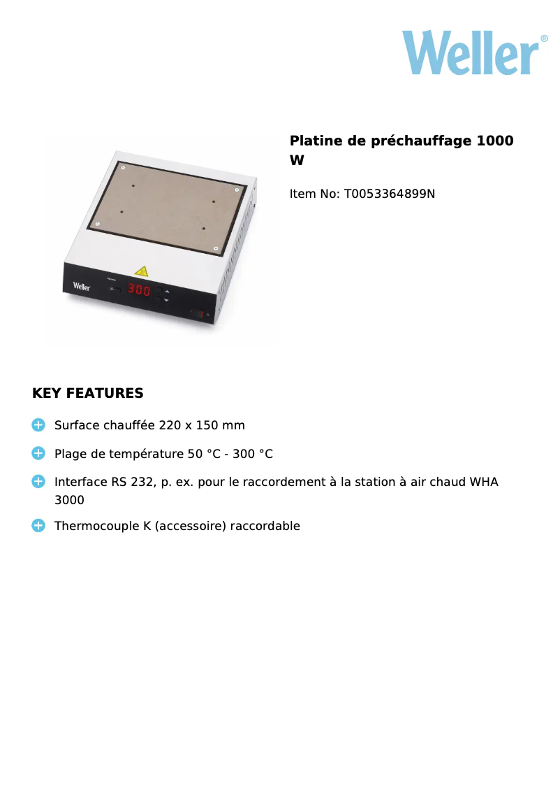 Página 1 del manual Ficha técnica Weller WHP 1000