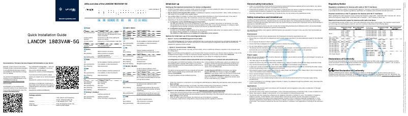 Página 1 del manual Guía de instalación Lancom 1803VAW-5G