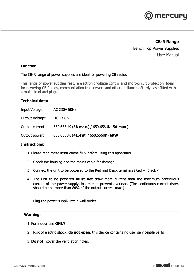 Imagen de la primera página del manual del dispositivo CB-R3