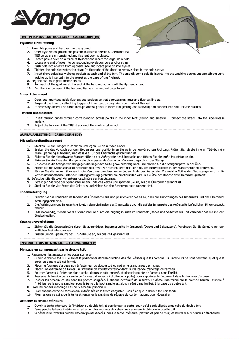 Imagen de la primera página del manual del dispositivo Cairngorm 200