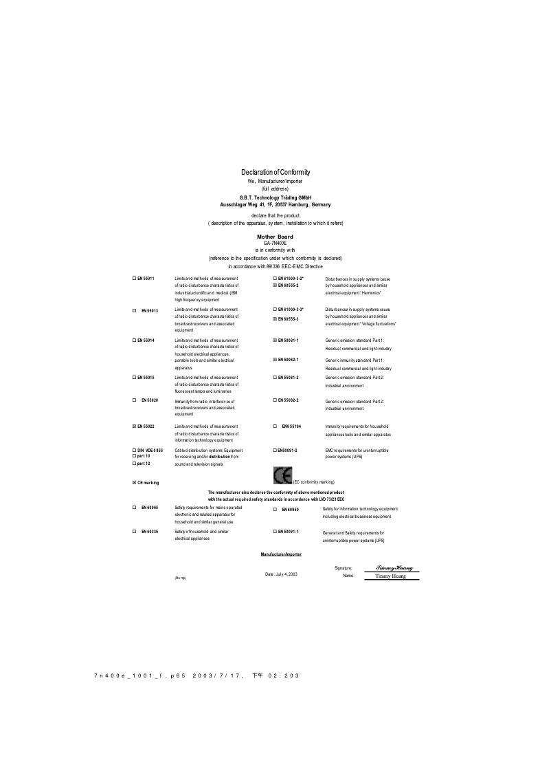 Página 1 del manual Manual de usuario Gigabyte GA-7N400E-L